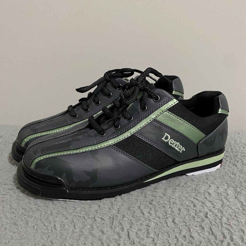 Dexter SST 8 Pro Bowling Shoes Mens 7.5 Grey Camo Metallic Green Right Handed